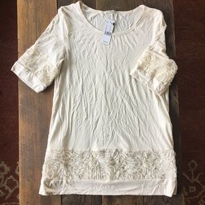 Intimissmi Italian White Floral Textured Shirt